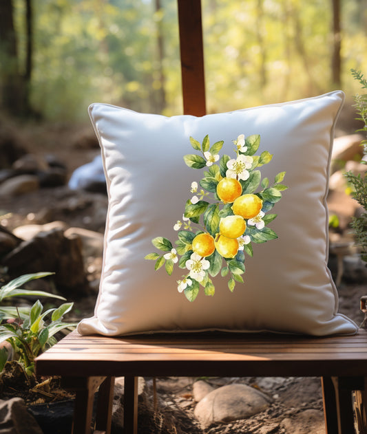Lemon blossom design cushion covers