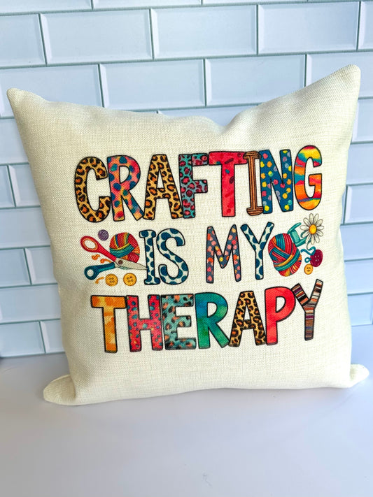 Crafting is my therapy cushion cover