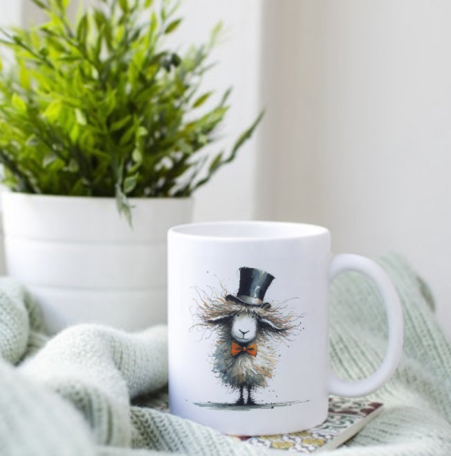 Sheep in a top hat mug