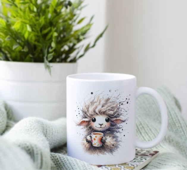 Cute sheep with mug design mug