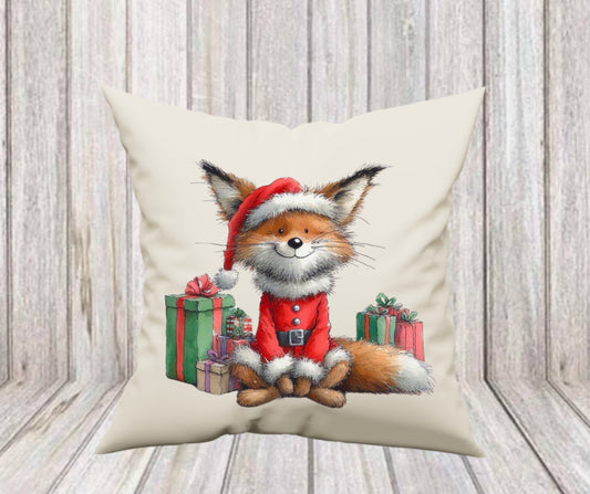 Christmas fox design cushion cover