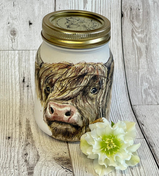 Highland Cow Soap Dispenser/Storage jar, choose your lid