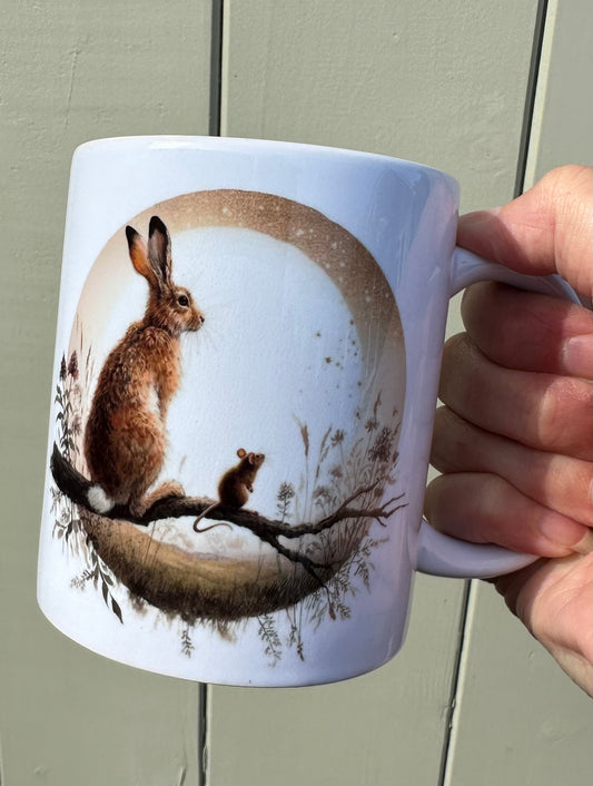 Beautiful Hare and Mouse design mug