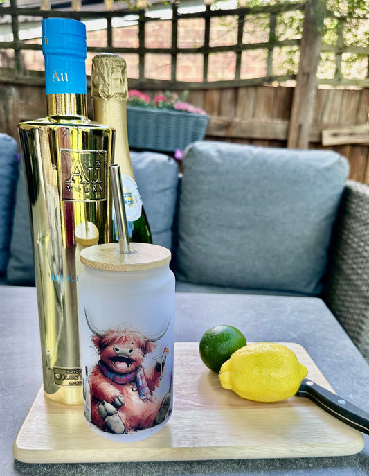 Highland cow cocktail tumbler , designed by The House of Rookery