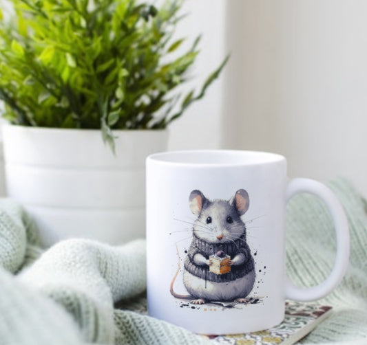 Mouse and cake design mug