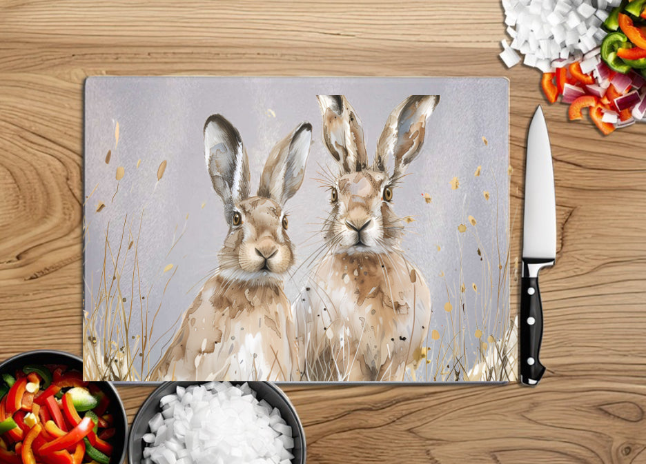 Hare design A4 glass chopping board