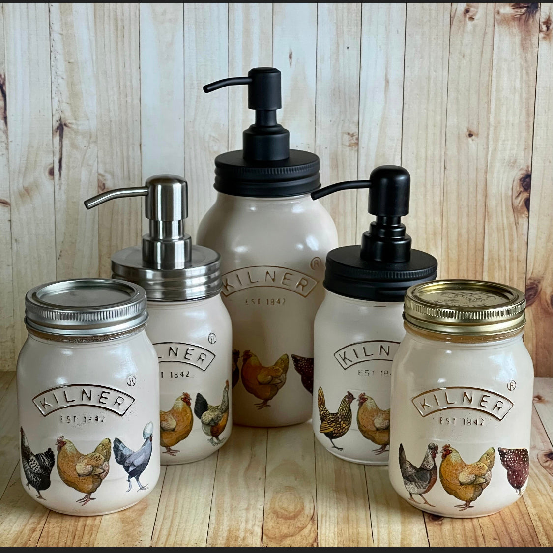 Emma Bridgewater chicken dispensers and storage jars